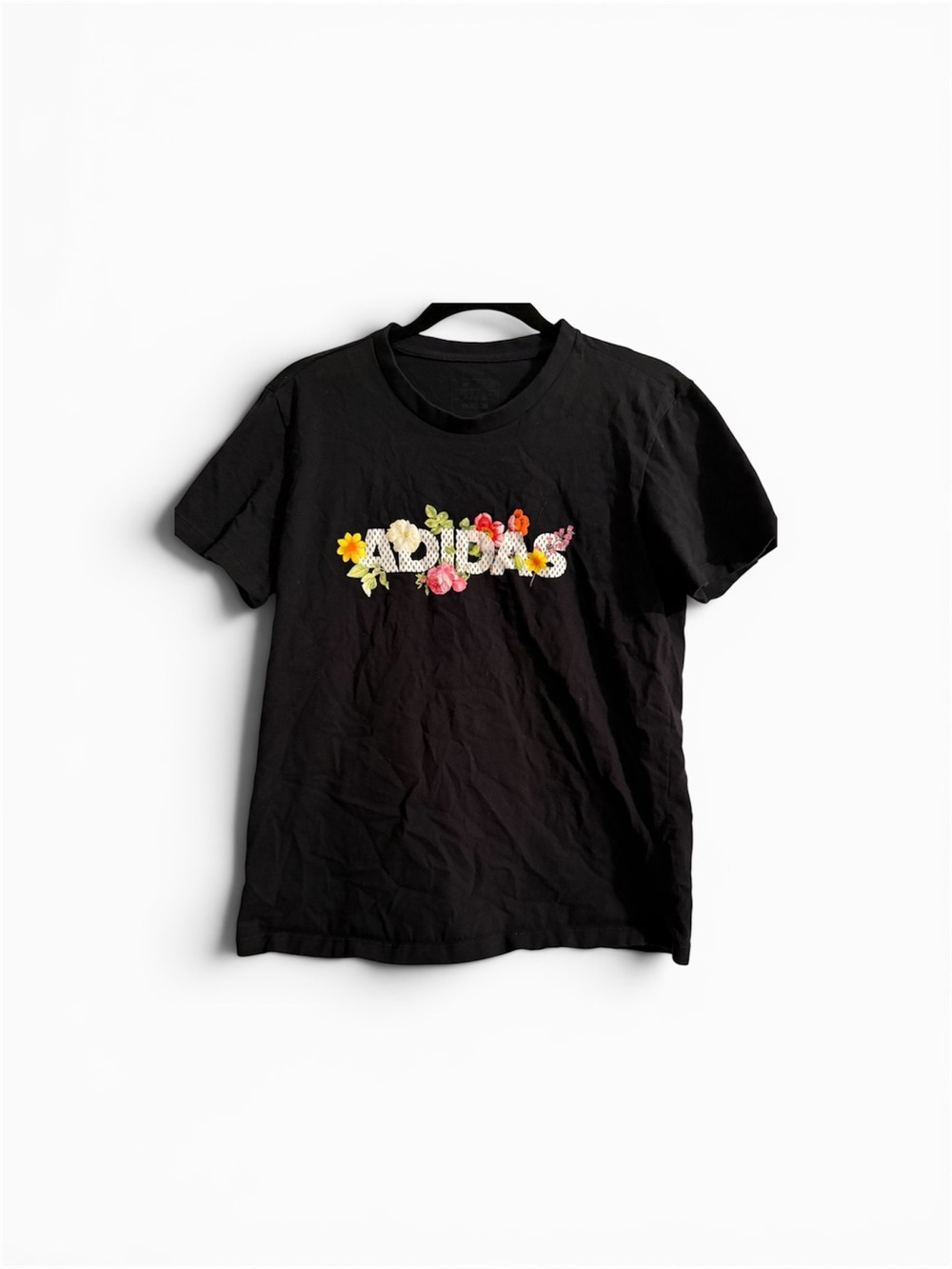 Adidas Black Floral Logo Tee